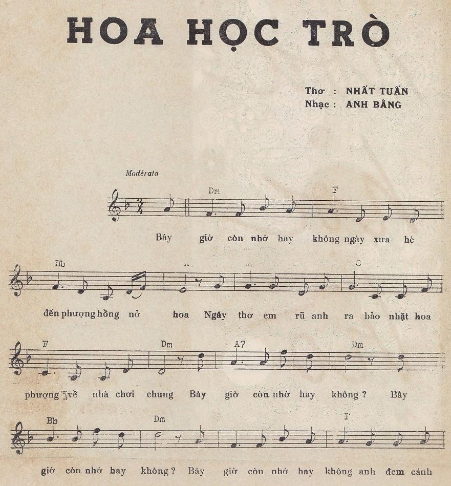 Sheet nhạc Hoa Học Trò